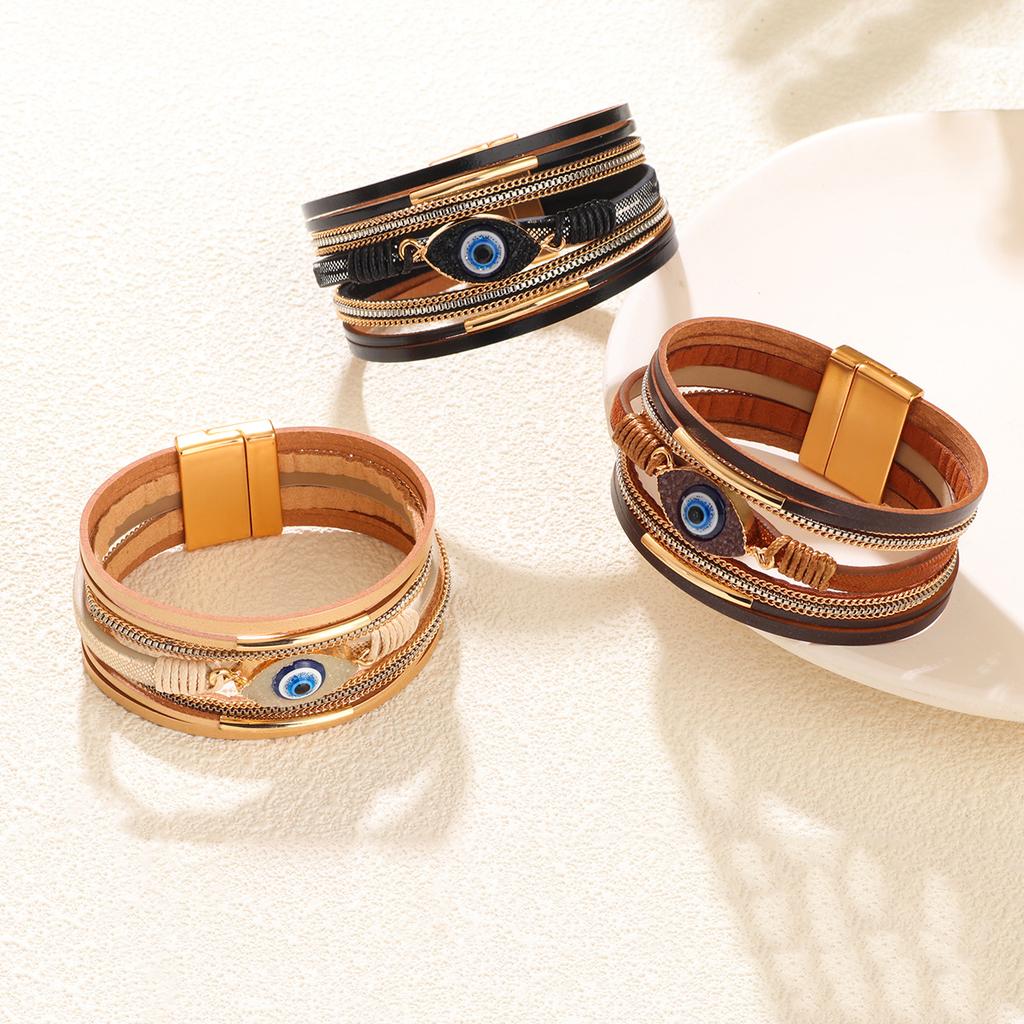 JMXD-Bohemian Bracelet Devil's Eye Diamond Leather Bracelet