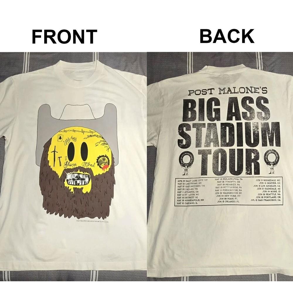 HOT Post Malone Jelly Roll Tour Merch Big Ass Stadium Tour 2025 reprint T-Shirt Unisex T-Shirt L
