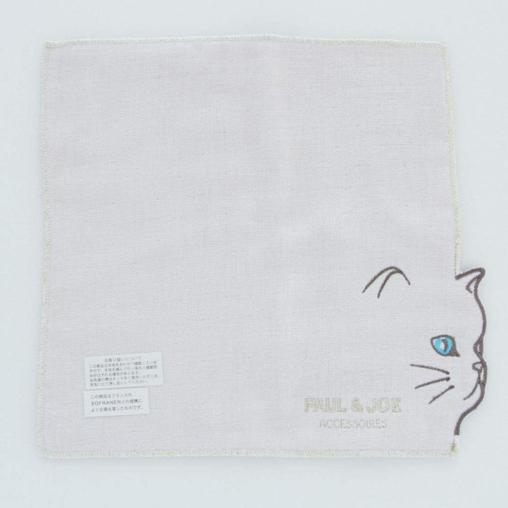 Paul Joe Mini Gauze Handkerchief Cat Pattern Paul Joe Accessory & Women's (Ivory) [100% Cotton] 20cm, & 107082-0502-20