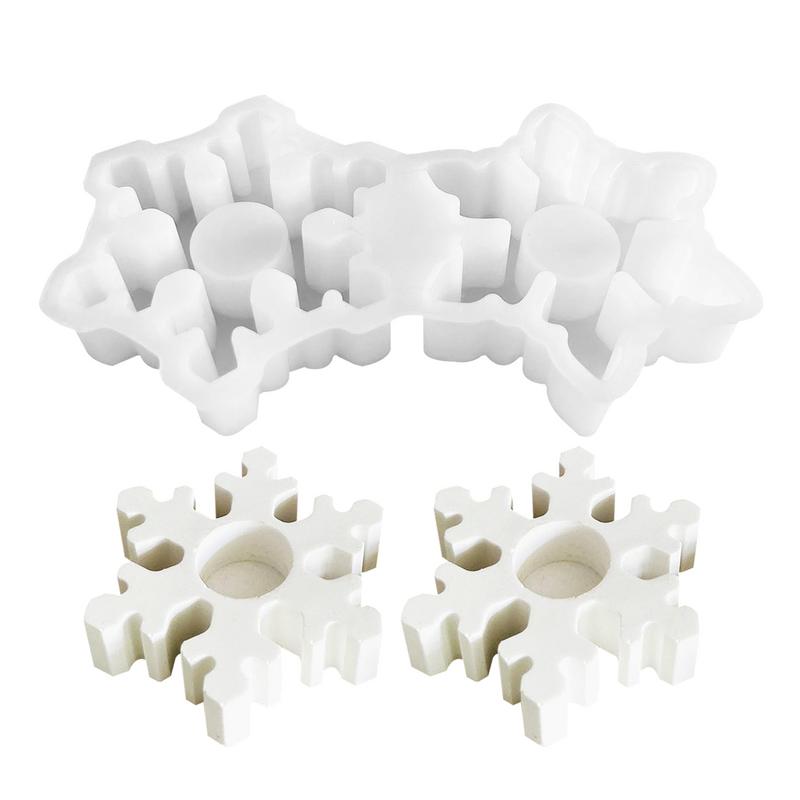 Christmas Snowflake Candlestick Mold Christmas Mold Snowflake Candlestick Plaster Mold Tealight Holder Terrazzo Resin Mold