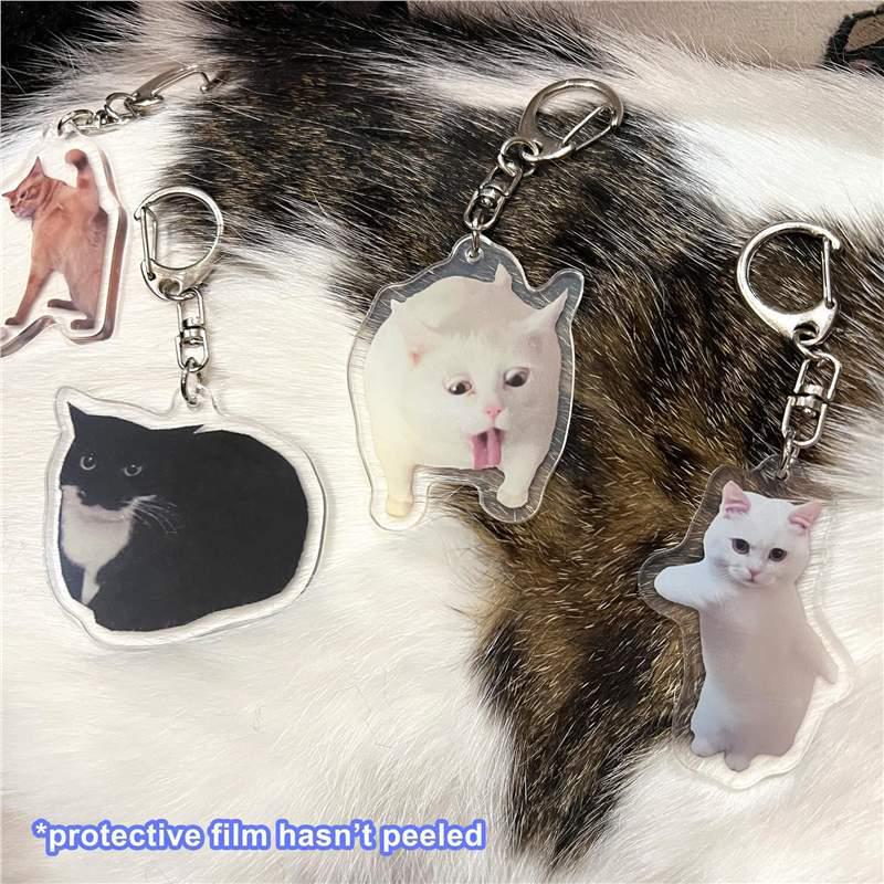 Viral Cat Expression Backpack Keychain Pendant