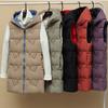 Velká velikost Nová oboustranná vesta Dámská zimní vesta střední délky Korejský styl Podzimní a zimní péřová bavlněná vesta Zesílená bunda