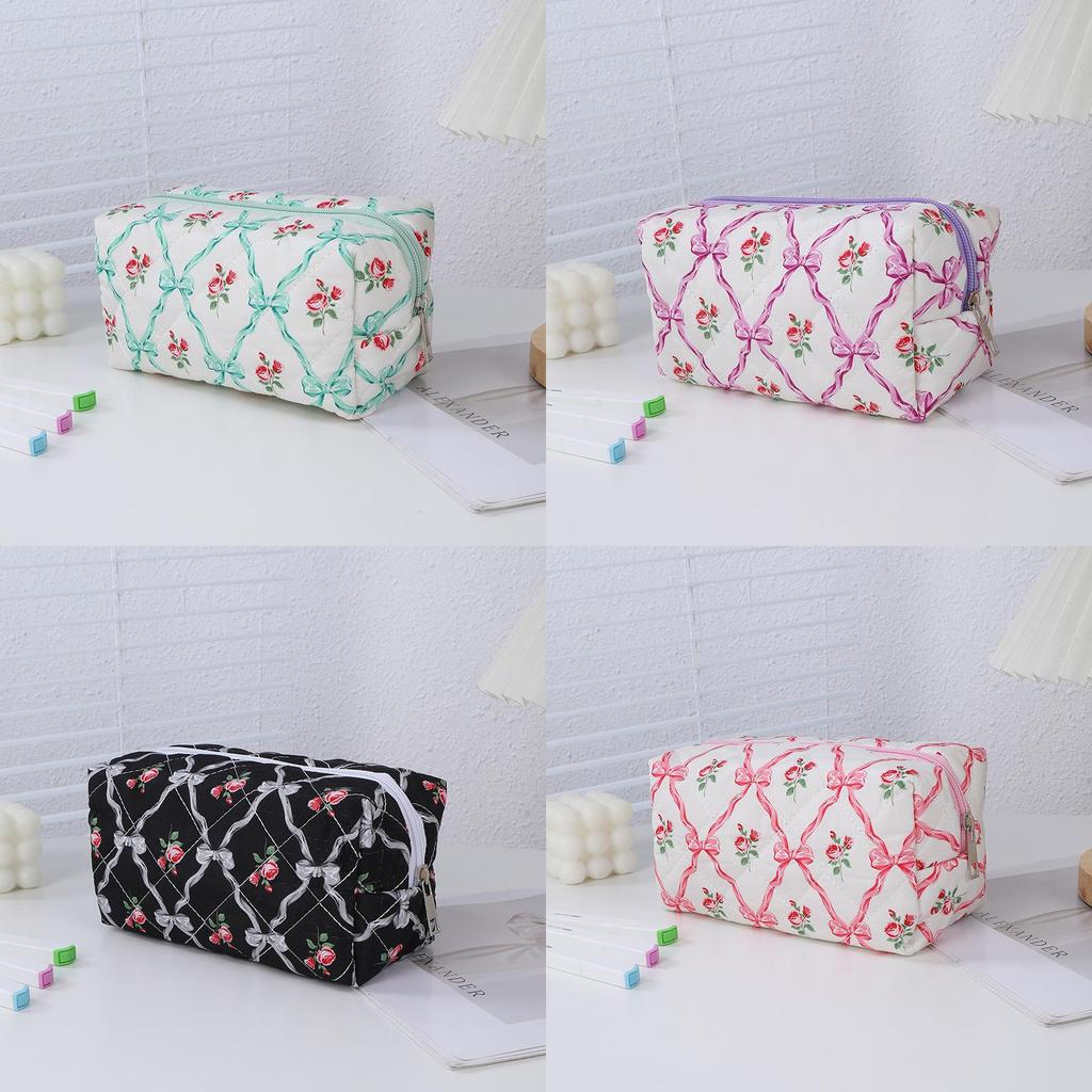 Cartoon Rose Pattern Pencil Case With Large Capacity For Students And School Supplies
