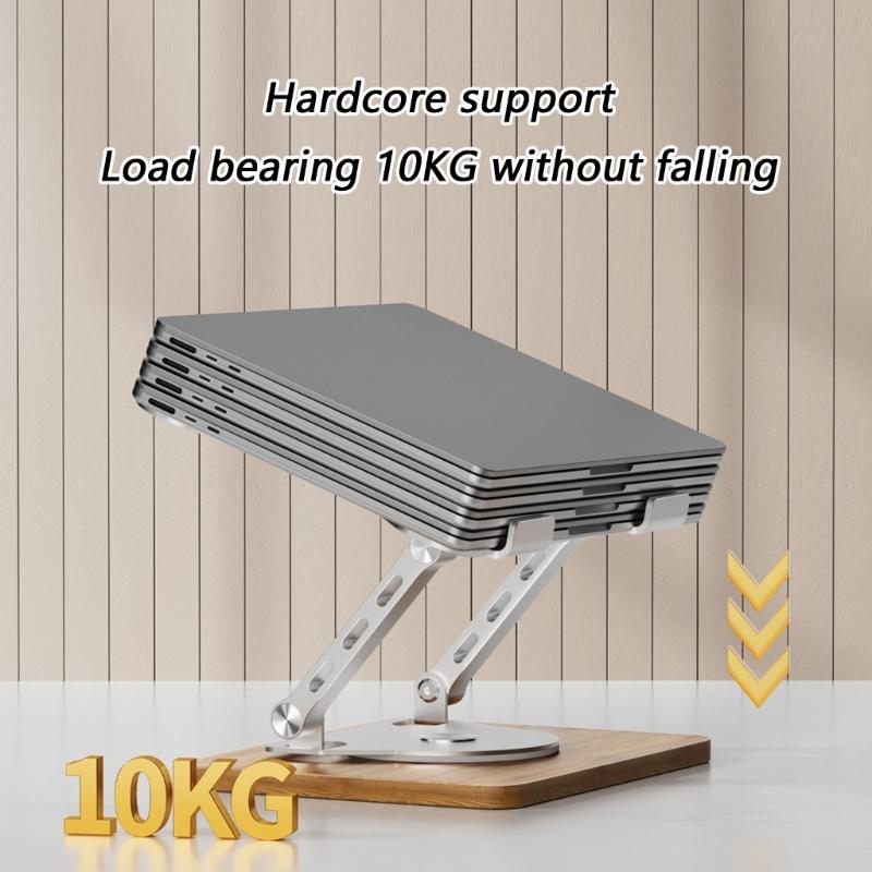 Portable Ergonomic Computer Stand Featuring 360 Rotatable Design and Height Adjustment for Better Cooling