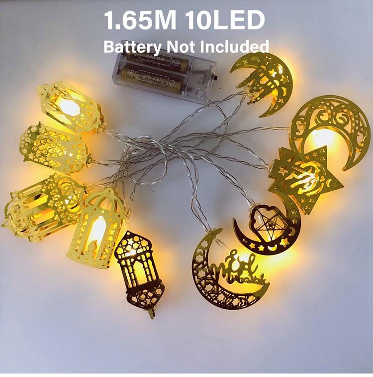Moon Star Led String Light Ramadan Decoration 2025 Aid EID Mubarak Decor Islam Muslim Event Party Supplies Eid al-Fitr Decor