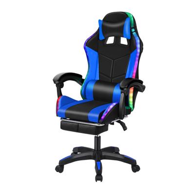 Καρέκλα Gaming με Ηχεία Συμβατά με Bluetooth και Φωτισμό LED RGB Εργονομική Καρέκλα Υπολογιστή Μασάζ με Ρυθμιζόμενο Ύψος