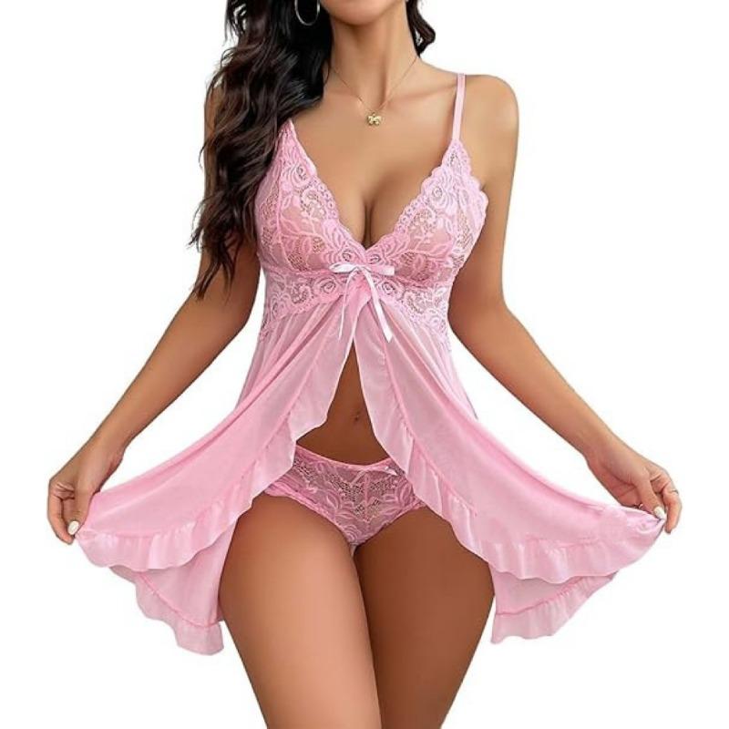 Pajamas Female Sexy V-Neck Lace Suspender Multicolor Set Sex Underwear