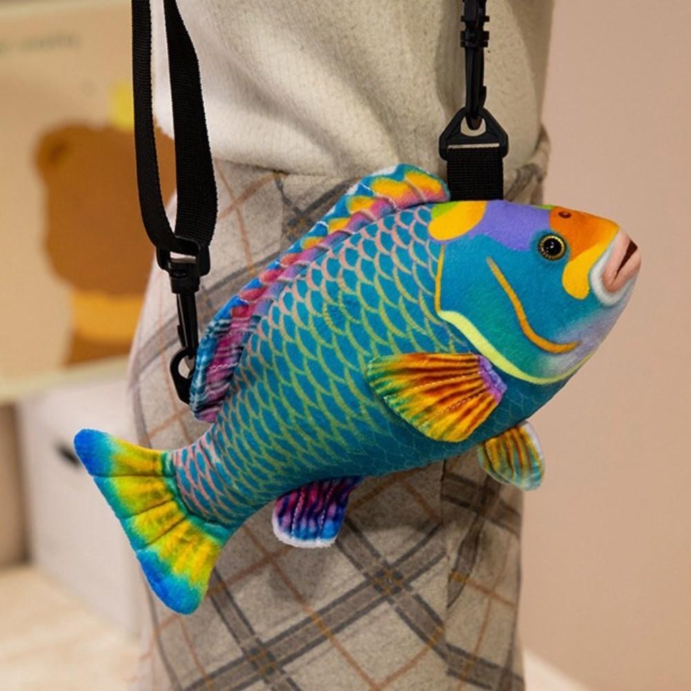 Ocean Animal Fish Single Shoulder Bag Plush Fish Plush Crossbody Bag Kids Toy