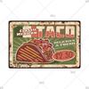Panneau en étain pour hamburgers, frites, HotDogs, FastFood, Plaque métallique rétro Vintage, affiche en métal, Pizza BBQ pour décoration murale de cuisine