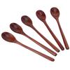 5PCS Wooden Spoon with Long Handle Soup Spoon for Barbecue Camping Party Home KitchenPaint Color