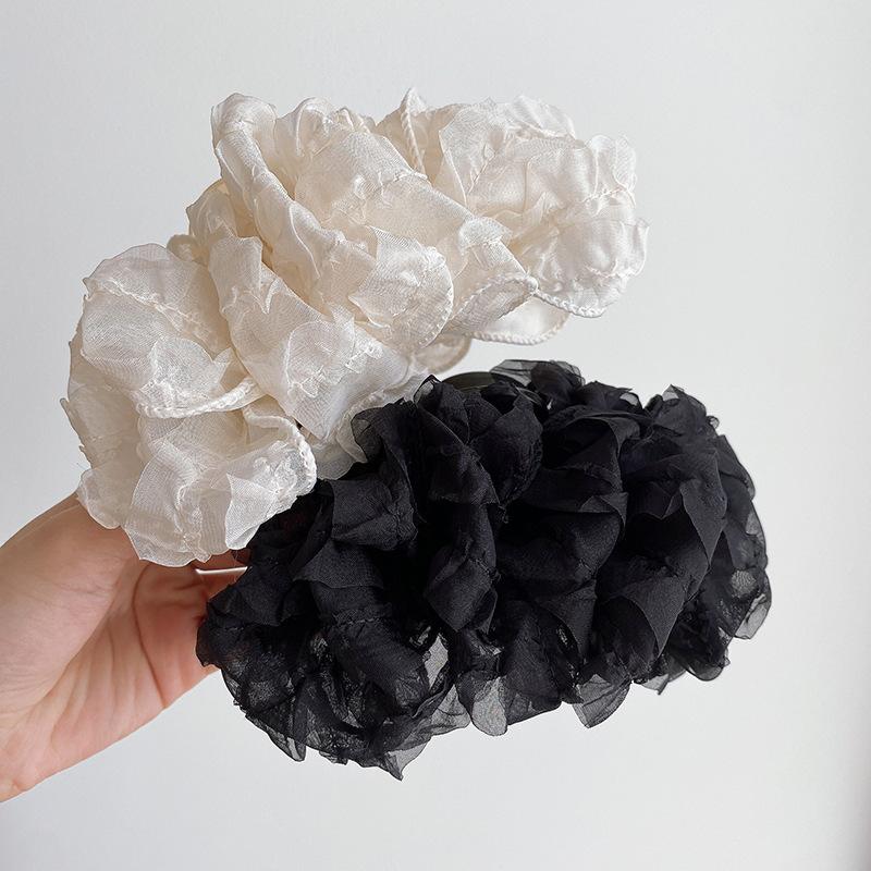 Tejido de Temperamento Elegante Pinza de Pelo de Burbuja Grande para Mujer Estilo Coreano Pinza de Tiburón para Cola de Caballo Pinza de Pelo de Chica de Moda Accesorio para el Cabello