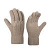 Women Winter Knitted Gloves Thick Fleece Lined Warm Gloves Solid Color Touch Screen Gloves for Driving Golfing Fishing Hiking