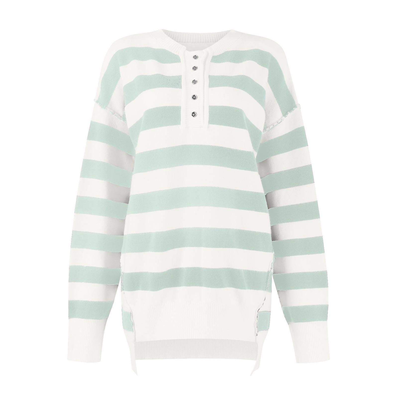 

Женский клетчатый полосатый свитер Зимний осенний свитер с длинным рукавом Свитера большого размера Верхняя одежда