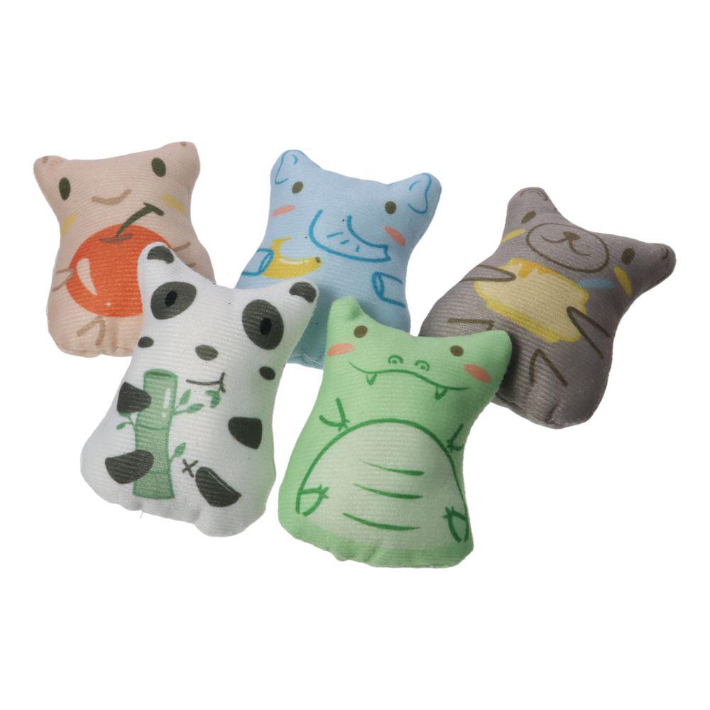 

5 шт. разноцветные игрушки из кошачьей мяты для домашних кошек, тканевые плюшевые игрушки для жевания кошек