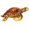 Tortoise Figurine Electroplated Turtle Jewelry Trinket Storage Box Ornament with Rhinestones