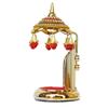 Decorative Stone Studded Umbrella Chhatra for Car Dashboard/Office Desk/Table/Home Decor Showpiece, Chatri Aasan for God Murt/Idol, Red