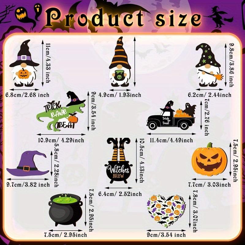 30 Stück Halloween Holzanhänger Halloween Baumschmuck Halloween Holzausschnitte mit Schnüren