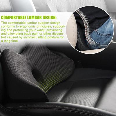 Car Lumbar Pillow 2 In 1 Driver Seat Memory Foam Pillow Car Cushion Lightweight Wedge Back Cushion Car Accessory For Road Trip