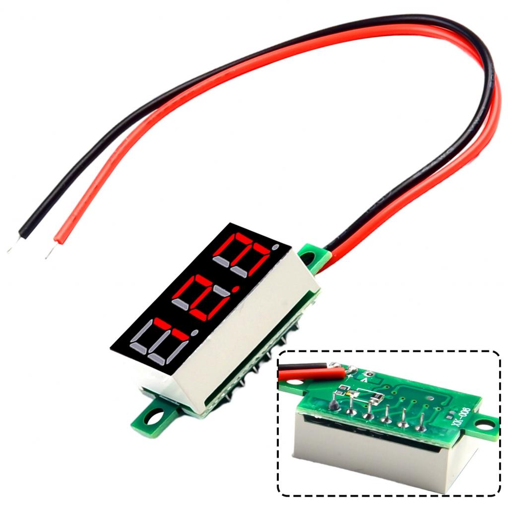 0,36 palcový LED digitální 2řádkový stejnosměrný voltmetr Červená Modrá Zelená DC 4,5-30V voltmetr