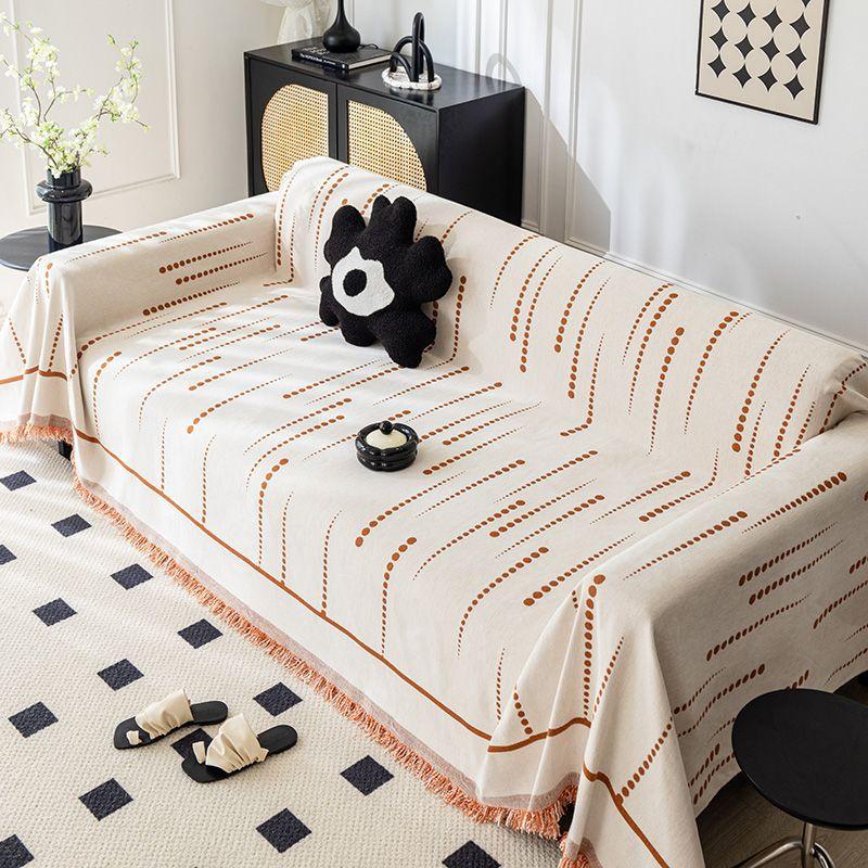 Telo per divano a righe a tinta unita Ispessito Ciniglia Quattro Stagioni Universale Nappa Telo per divano Antiscivolo Copertura Inclusiva Telo