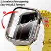 Change to Ultra for Apple Watch Case Series 8 7 45mm 41mm Screen Protector Cover Glass+Case for iWatch 4 5 6 SE 44mm 40mm Bumper