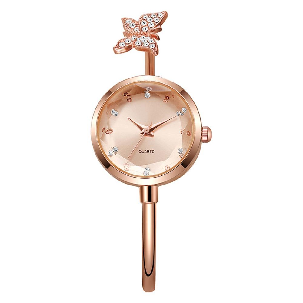 Quartz Movement Open Cuff Wristwatch Butterfly Motif Jewelry Bracelet Watch Fashion Gift