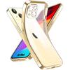 Case for iPhone 15 Plus - Transparent Protection with Slim Flexible Scratch-resistant Gold Outline
