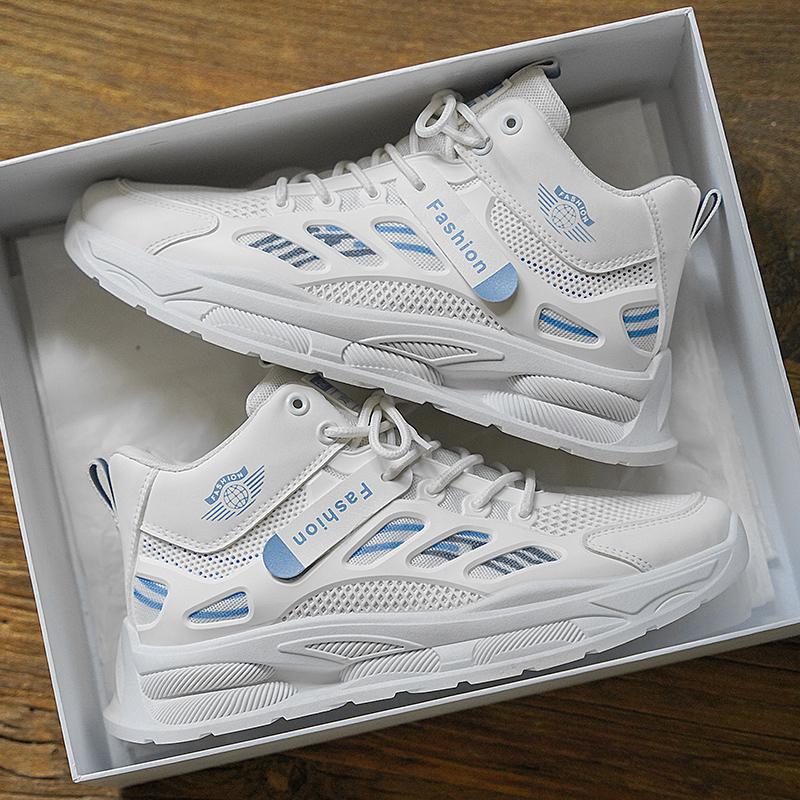 Outdoor High Top Men Casual Shoes Breathable Walking Sneakers Comfortable Athletic Jogging Shoes Lightweigh Fashion Sport Boots