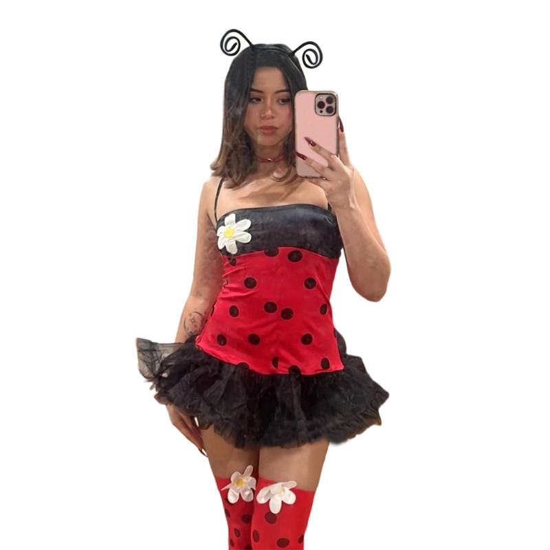 Bees Costume Accessories Set Bees Antenna Headband Tutus Dress Butterfly Wing Cosplay Halloween Costume for Adult Women