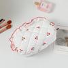 Floral Cherry Cosmetic Bag With Breathable Polyester For Daily Use