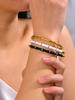 1 Piece 18k Gold Plated Stainless Steel Bamboo Bracelet Fashion Light Luxury Colourful Bracelet For Women's Daily Accessory