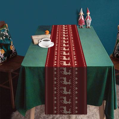 Weihnachts-Tischläufer, festliches Elch-Muster, langlebige schützende Tischdecke für Zuhause, Urlaubsdekoration