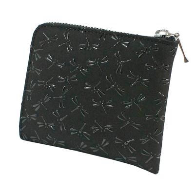 Indenya Inden Coin Purse F Coin Purse 08 Deerskin Black X Black Lacquer Dragonfly Pattern 1008-01-008