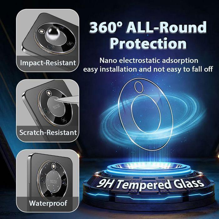 3x Verre Trempé Caméra Arrière pour Honor Magic 8 Lite, Protection Anti-Rayures Antichoc
