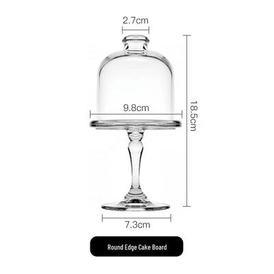 Hoher Glas-Kuchenständer mit Haube