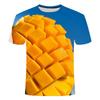 Summer New 3d Printed Fruit Series Casual T-shirt Visual Cool Mango Fashion Short-sleeved Quick-drying Top