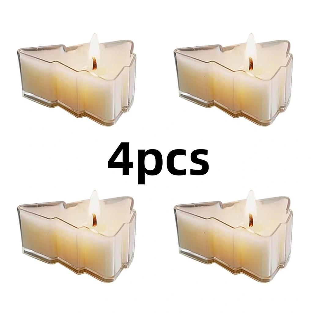 1/2/4Pcs Christmas Tree Shape Candle Small Scented Handmade Tea Lights Candles for Xmas New Year Gifts Home Party Desktop Decor