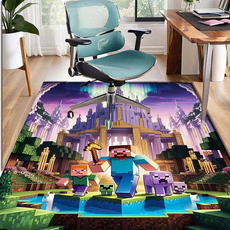 Tappeto con motivo Minecraft, Tappetino da interno/esterno, per Picnic, Sala giochi, Camera da letto, Ufficio, Soggiorno, Tappeto decorativo per la casa, Regalo di compleanno