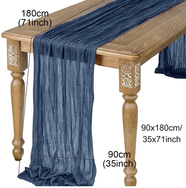 Semi-Sheer Gauze Table Runner Sage Cheesecloth Table Setting Dining Vintage Wedding Decoration Banquets Arches Retro Boho Decor