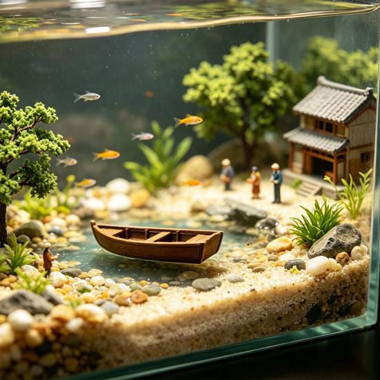 3D Printed Vintage Wooden Boat Model Rustic Old Fishing Ship Figurine for Display Shelf Nautical Decor for Fisherman Hobbyist Gift