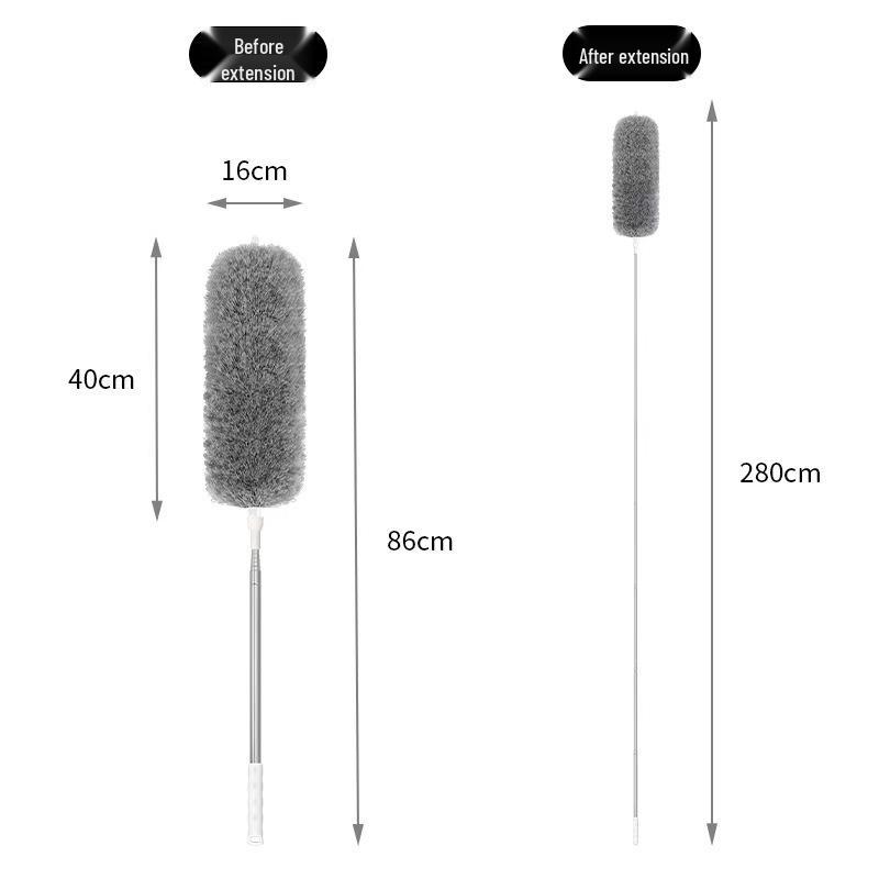 Retractable Electrostatic Chicken Feather Duster for Ceiling and Wall Cleaning