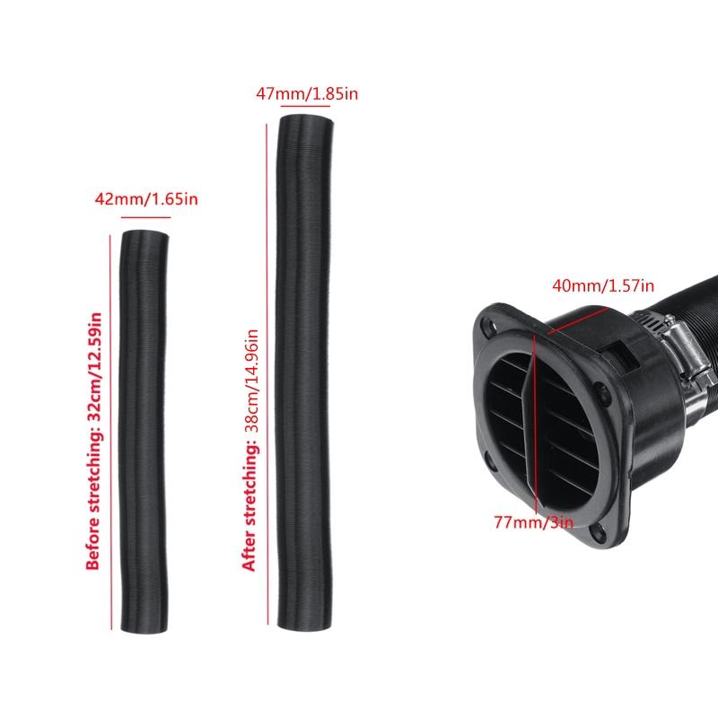 Car Parking Heater Ducting Pipe+Air Vent Outlet Hose Tube Connector Hose Clips