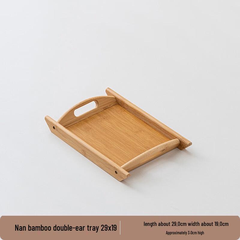 Rechteckiges Verdicktes Bambus-Serviertablett mit Griffen