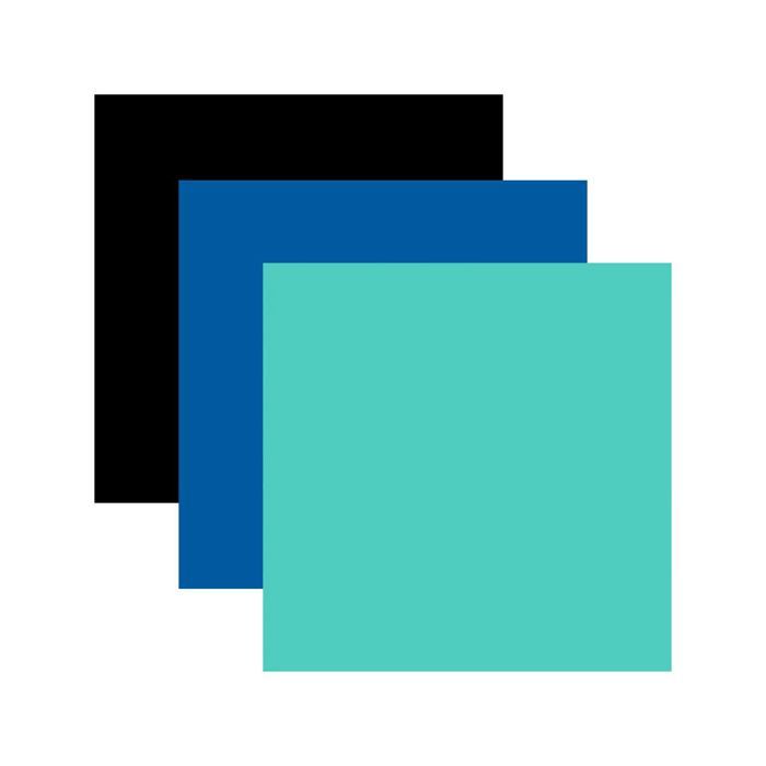 3 vinyles permanents 91 x 33 cm - noir, bleu, menthe