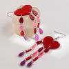 New Valentine's Day Heart Acrylic Earring for Women Mirrored Love-Shape Raindrop Long Tassel Drop Earrings Trendy Jewelry Gift