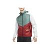 Nike Spliced Hooded Logo Print Jacket Men Outerwear Spearleaf-Green CZ9055-387