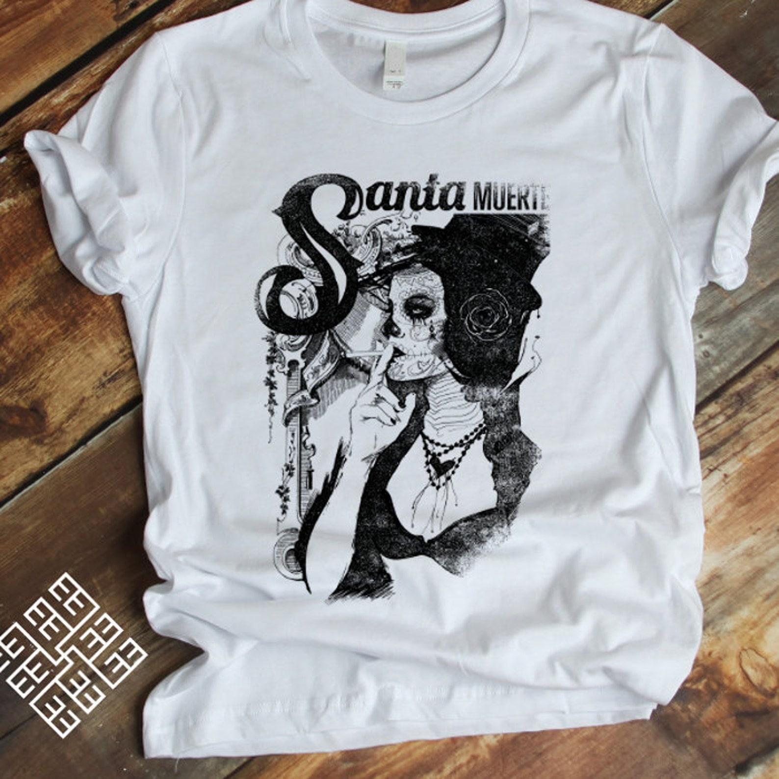 Santa Muerte T shirt, Mexican Folk Saint, Death Positive Tee 3XL
