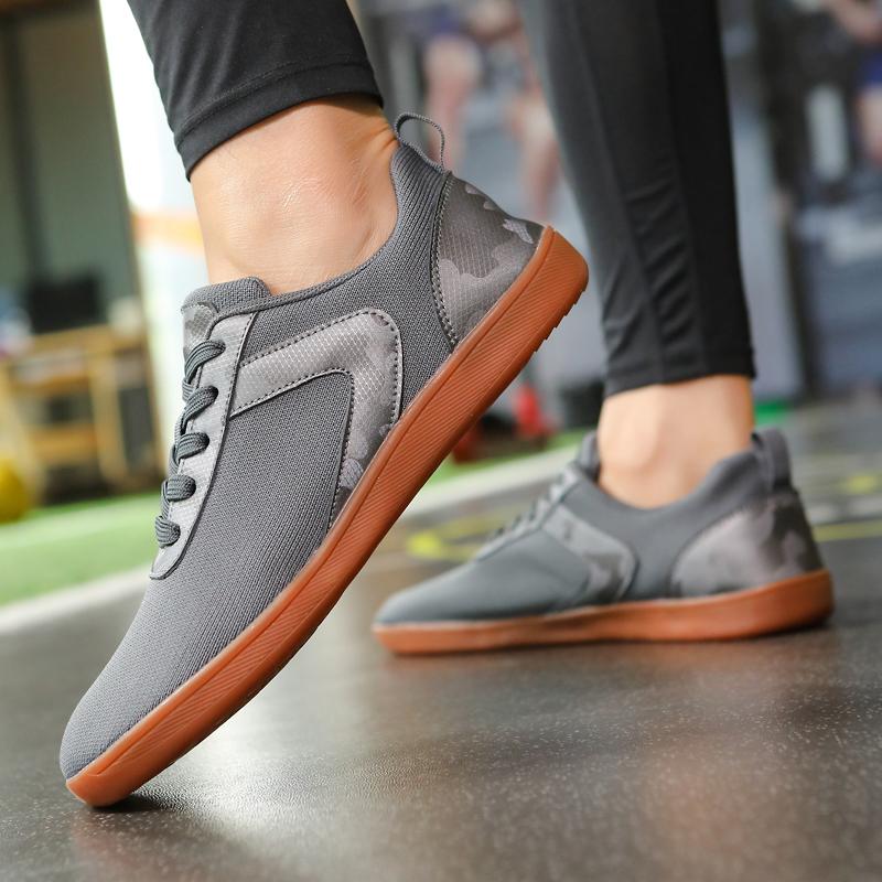 Anti-slip Wide Toe Training Sneakers Light Breathable Casual Sports Shoes Mesh Gym Fitness Flat Shoes