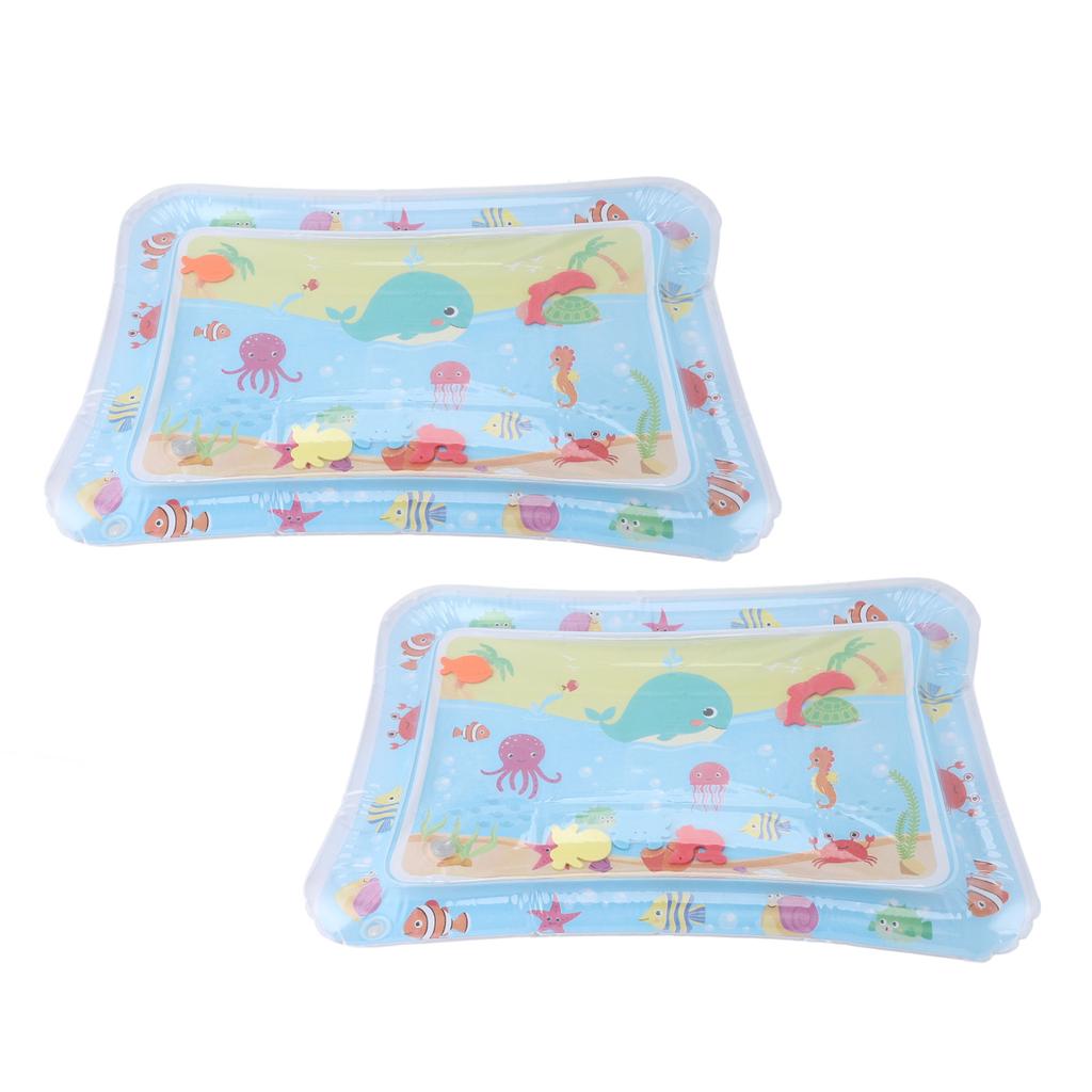 2 Pcs Baby Water Play Mat Rich Colorful Pattern Tummy Time Water Cushion Infant Early Development Ac
