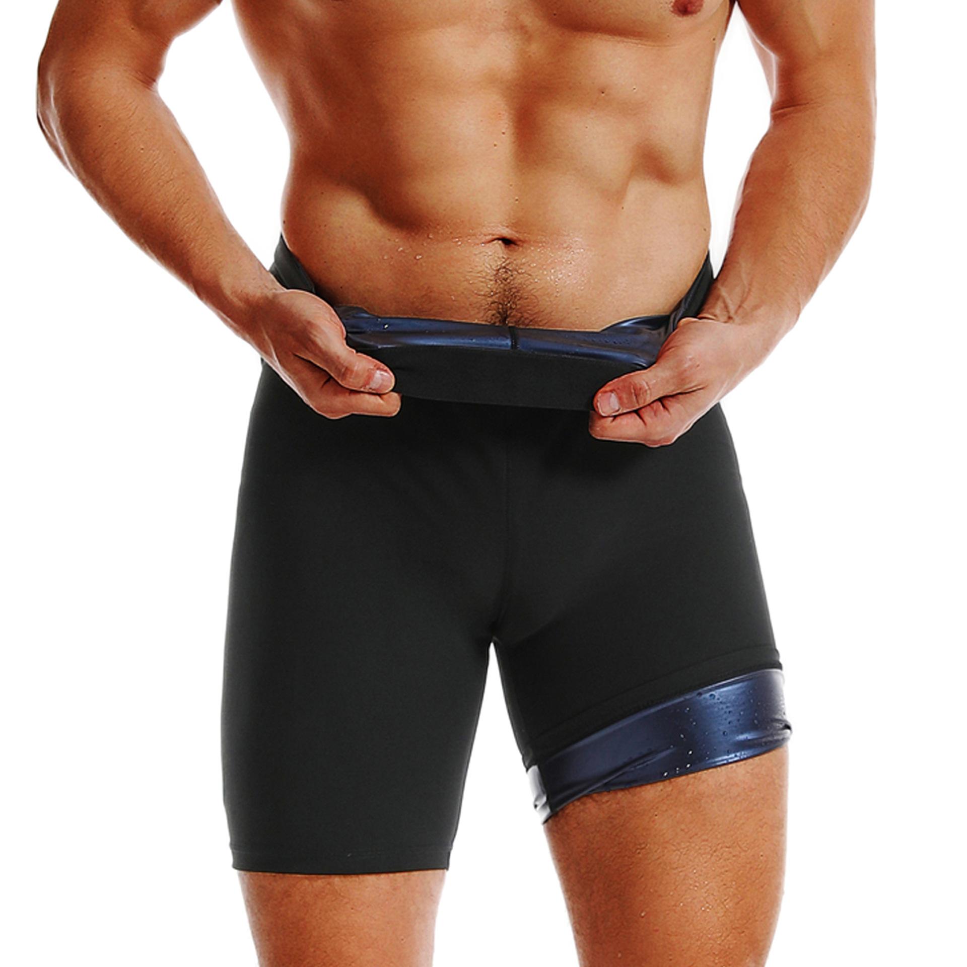 

Чоловіки Тренування Шорти для сауни Фітнес Колготки Гарячі полімерні спортивні штани Тренажерний зал Спортивні вправи Біг Легінси Талія Тренери Body Shaper Капрі XXXL синій